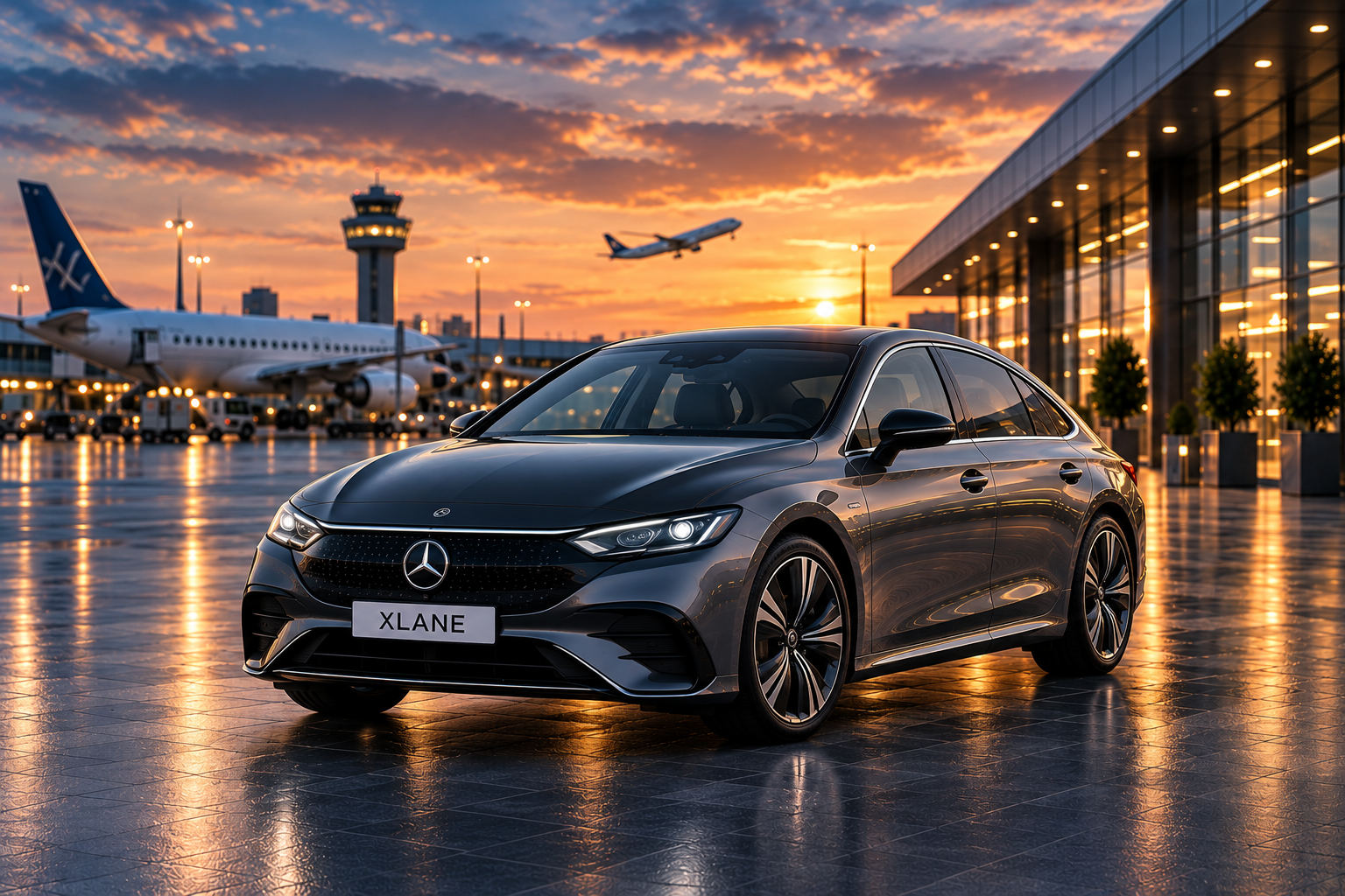 XLANE Mercedes EQE in metallic grey